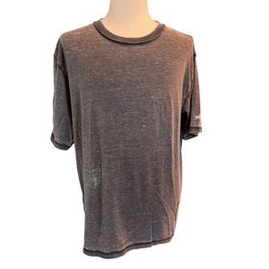 OVADIA & SONS Sample Distressed T-Shirt Tee Charcoal Gray Short Sleeve M